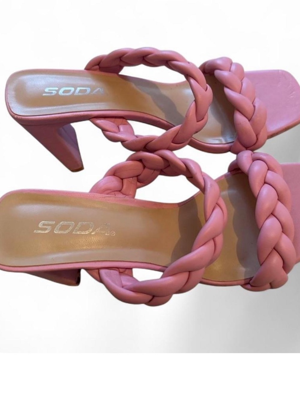 Soda Pink braided heels size 7